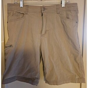 Hawke & Co Mens Khaki Dynamic Sport Fiber Stretch Cargo Shorts Size 34 HSW2091C